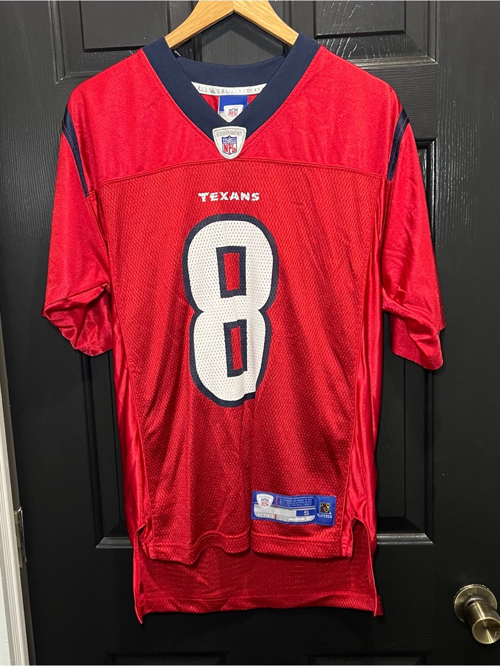 Reebok Red Houston Texans #8 Men’s Football Jersey with Navy Trim